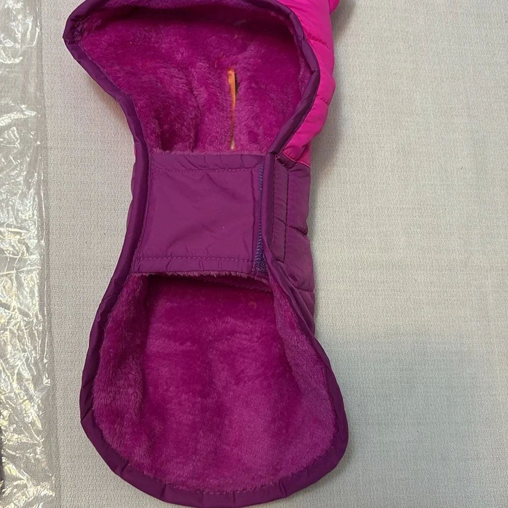 Boots & Barkley Dog Quilted Puffer Jacket Size XS Pink & Purple Colorblock 10 LB
